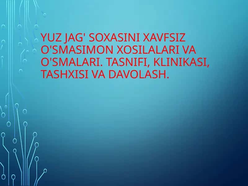 Maksillofasiyal jarrohlik 1