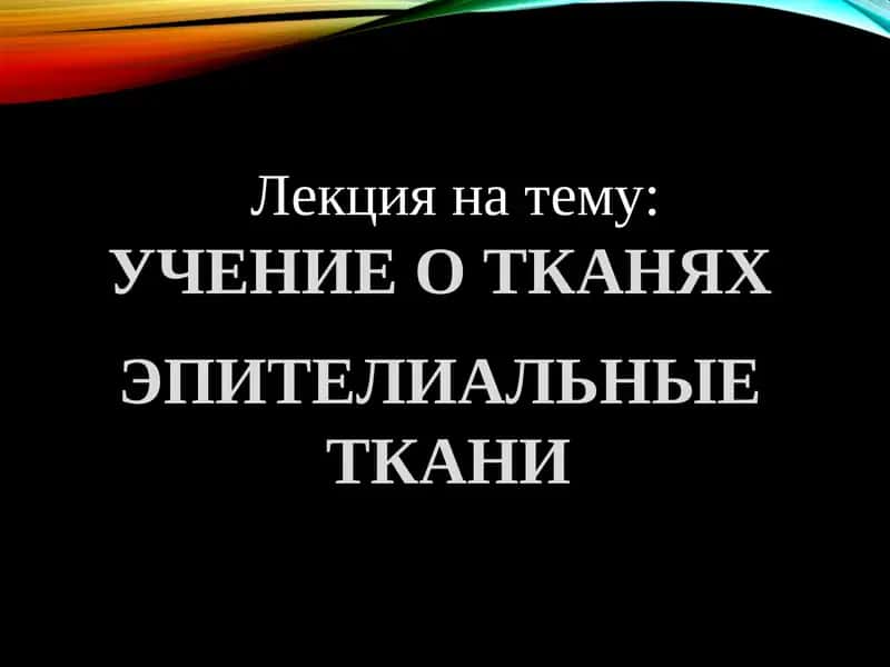 УЧЕНИЕ О ТКАНЯХ, ЭПИТЕЛИАЛЬНЫЕ ТКАНИ 1