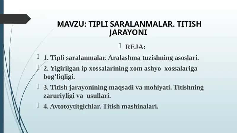 Tiplisaralanmalar.Titishjarayoni 1