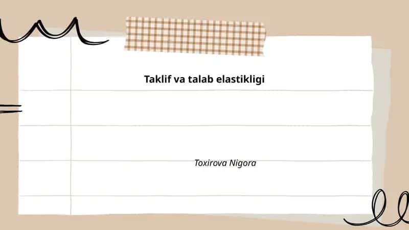 Talab elastikligi tushunchasi 1
