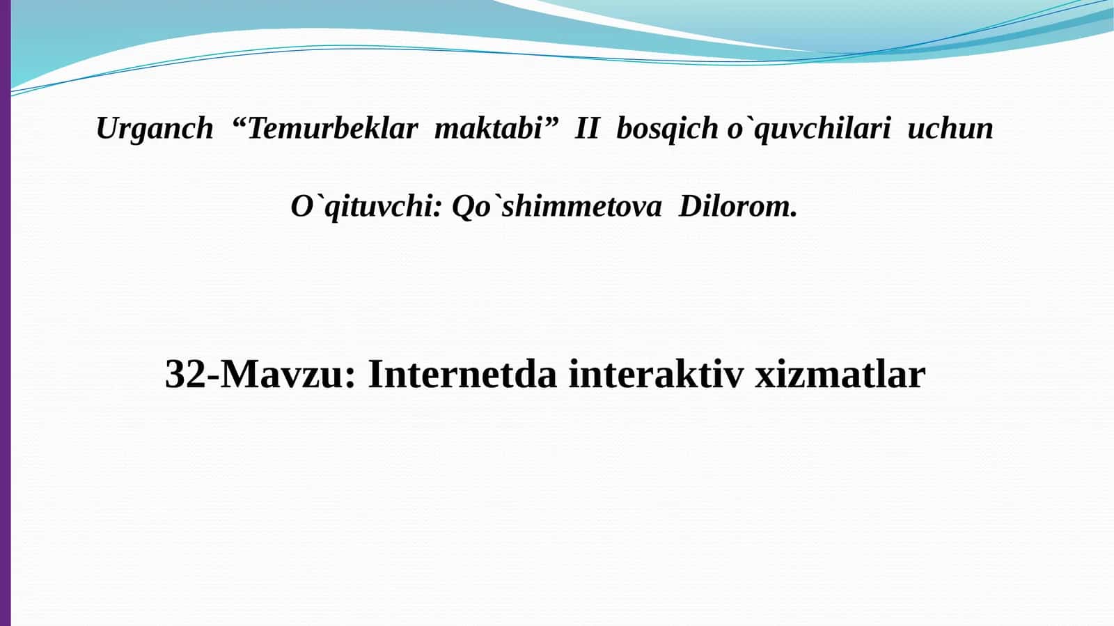 Temurbeklar maktabi  II bosqich 1
