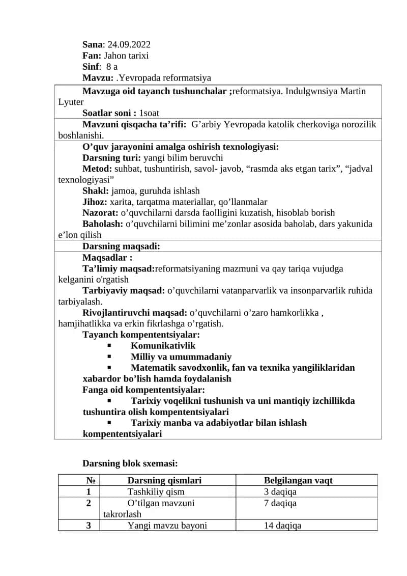 Yevropada reformatsiya 1