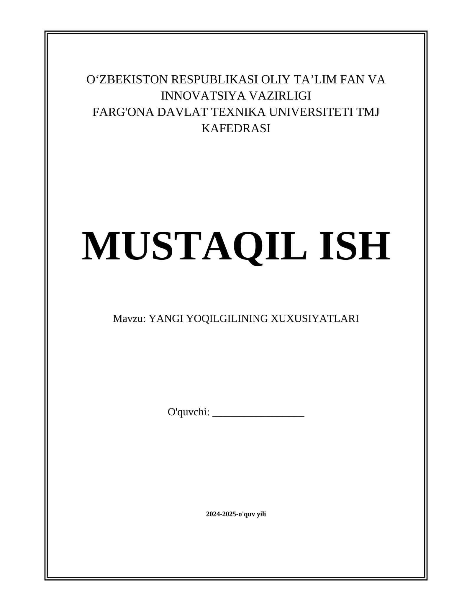 YANGI YOQILGILINING XUXUSIYATLARI 1