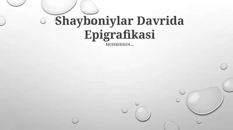Shayboniylar Davrida Epigrafikasi 1