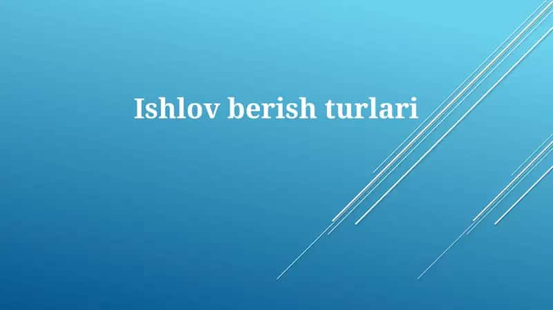 Qayta ishlash turlari 1