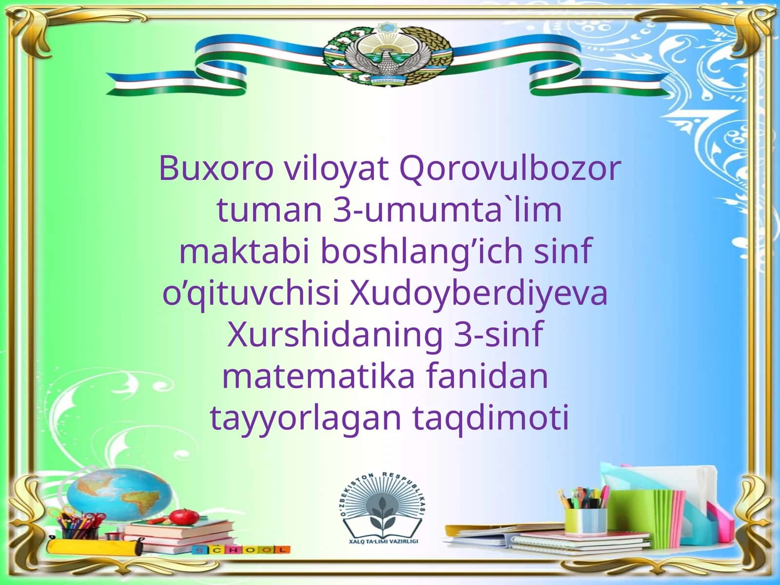 Matematika Fanidan Taqdimot 1