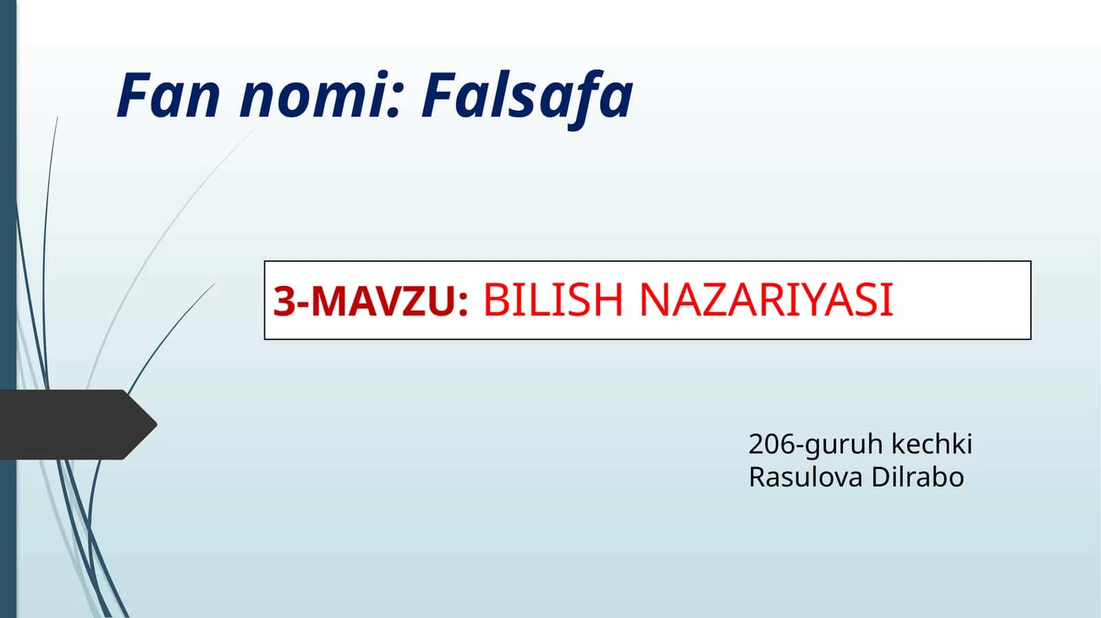 BILISH NAZARIYASI 1