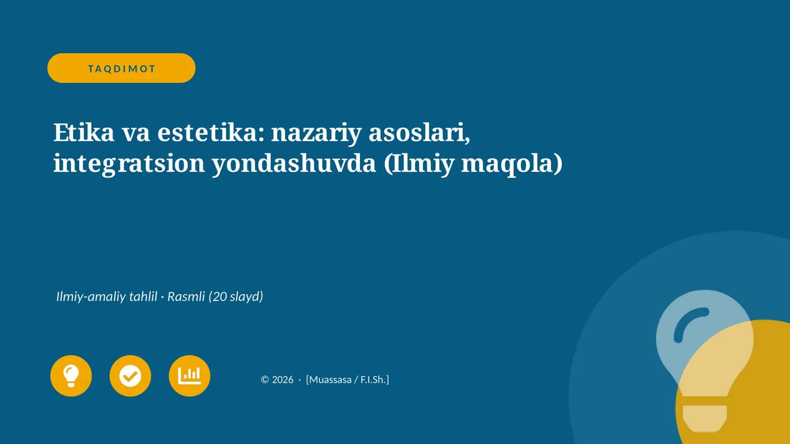 Etika va estetika: nazariy asoslari, integratsion yondashuvda (Ilmiy maqola) 1