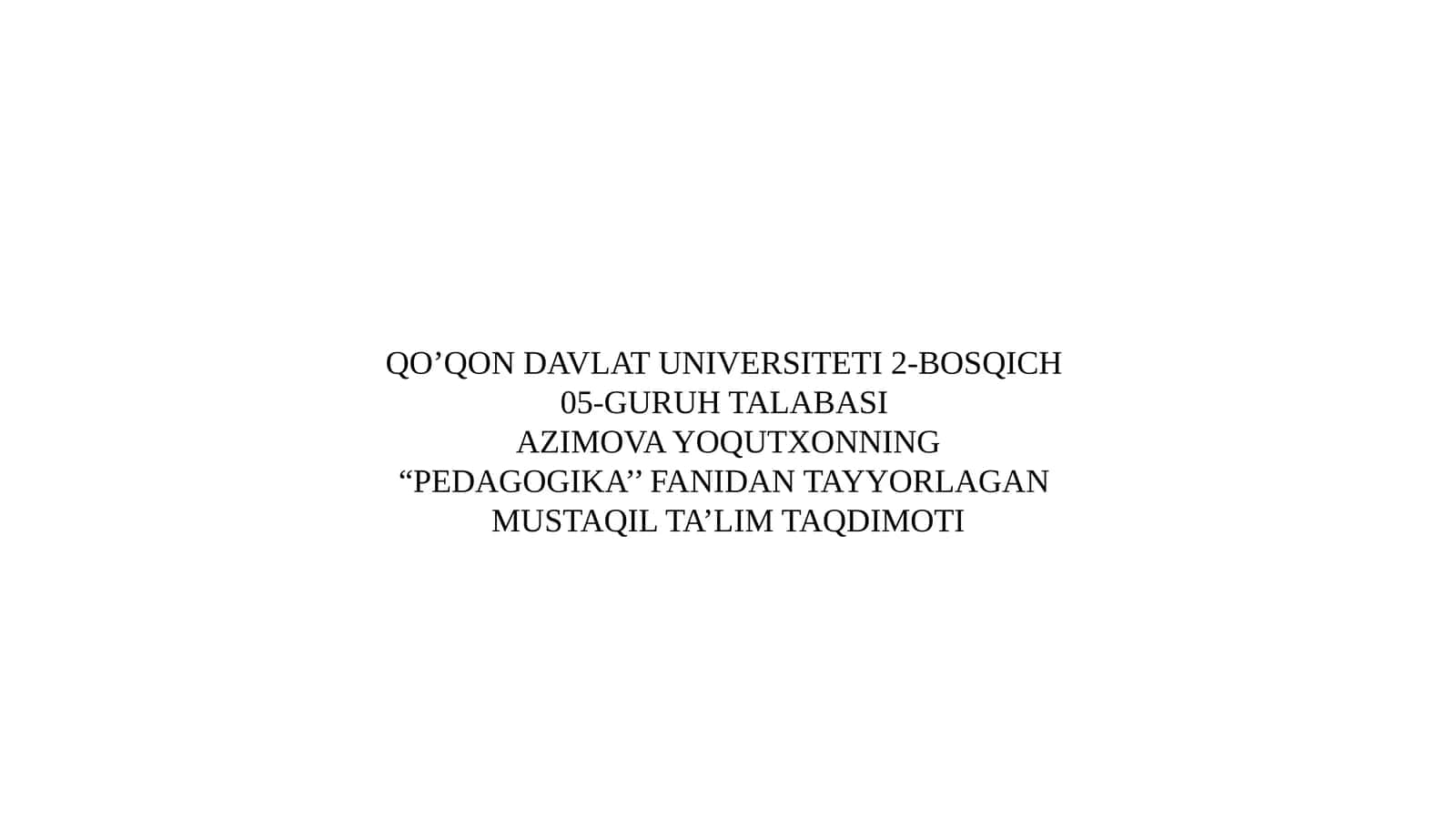 MUSTAQIL TA’LIM TAQDIMOTI 1
