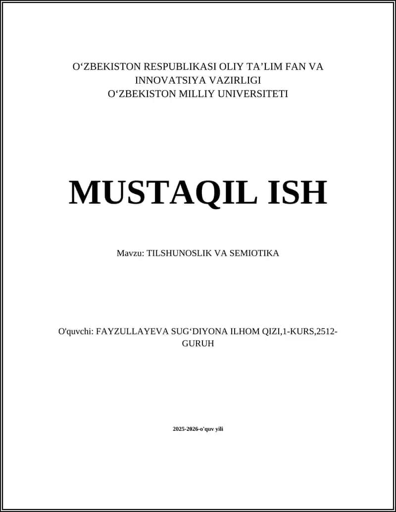 Tilshunoslik va semiotika 1