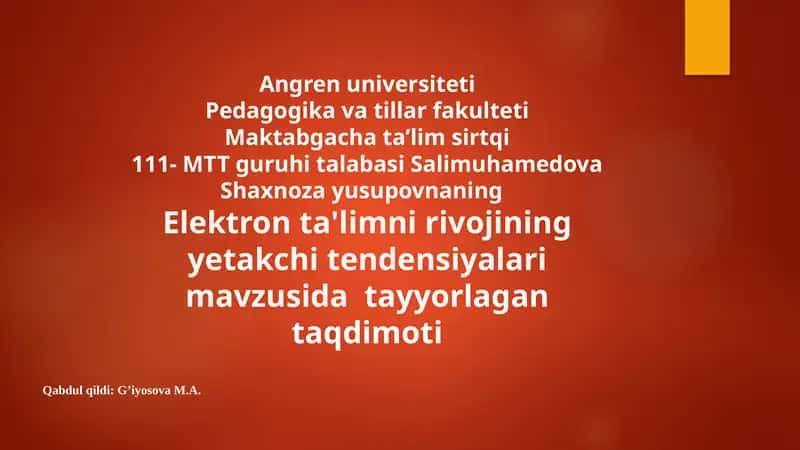 Elektron ta'limni rivojining yetakchi tendensiyalari 1