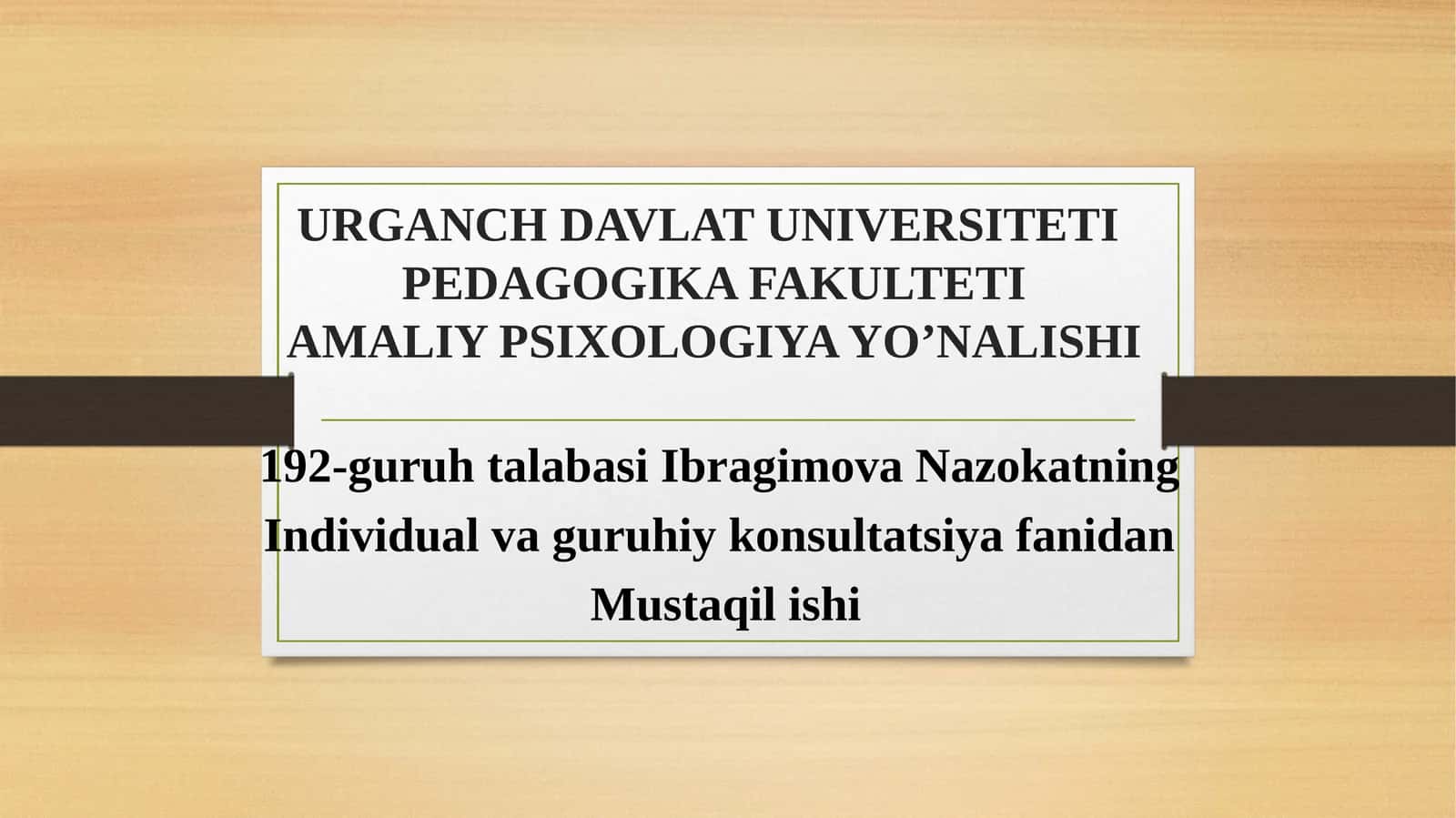 STRESSNIBARTARAF ETISH TRENINGLARI 1