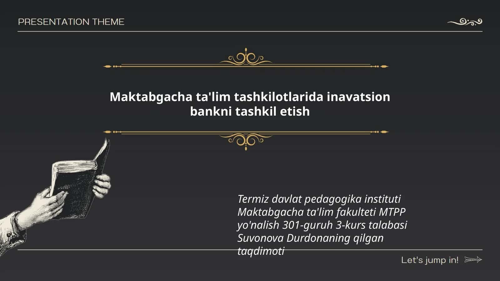 Suvonova Durdonaning qilgan taqdimoti 1