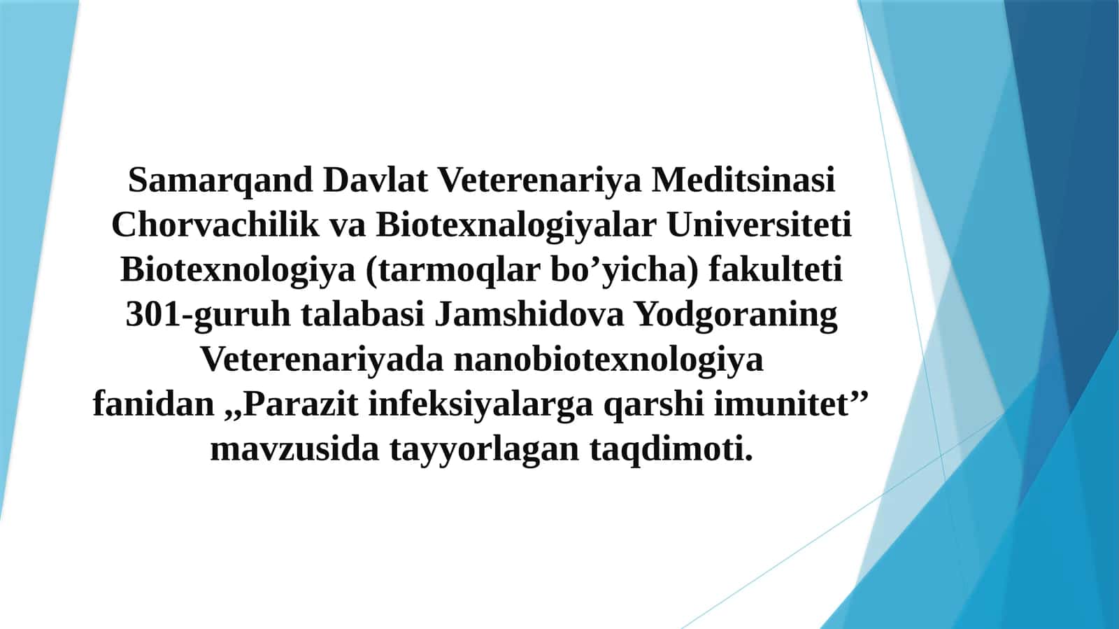 Parazit infeksiyalarga qarshi imunitet 1