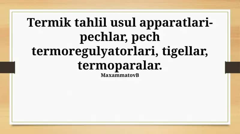 Termik tahlil uskunalari 1