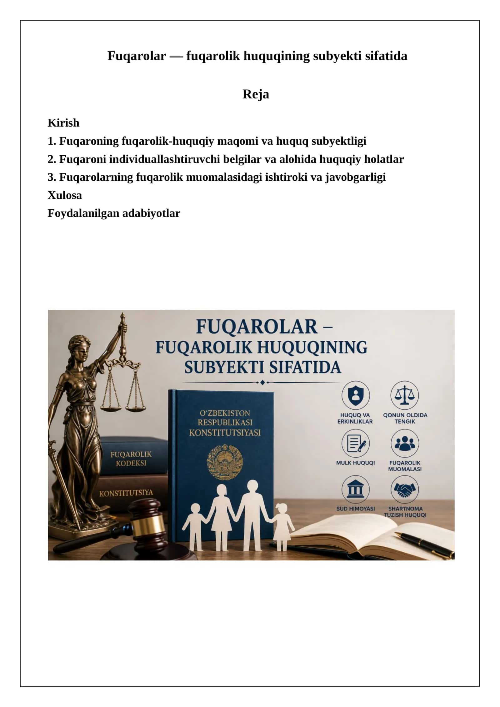 Fuqarolar — fuqarolik huquqining subyekti sifatida 1