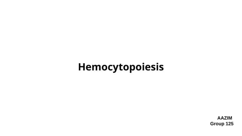 Hemocytopoiesis 1