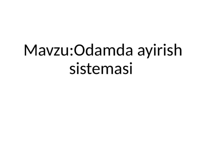 Siydik ayirish organlari 1