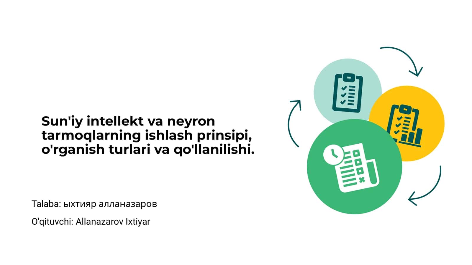 Sun'iy intellekt va neyron tarmoqlarning ishlash prinsipi 1