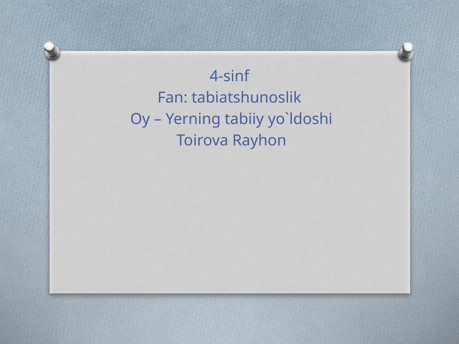 Oy – Yerning tabiiy yo`ldoshi 1