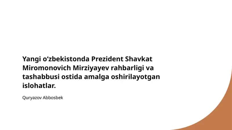 O‘zbekistonning islohotlari va modernizatsiya jarayoni 1