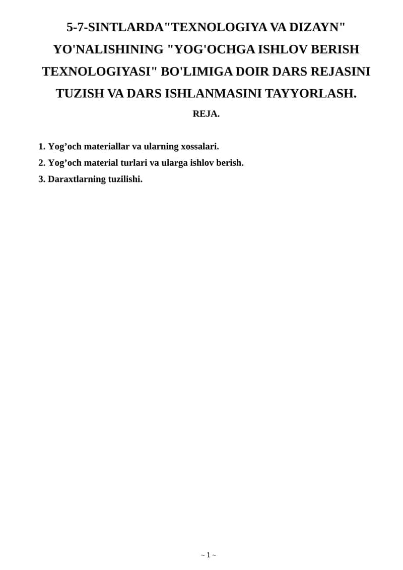 "YOG'OCHGA ISHLOV BERISH TEXNOLOGIYASI" 1