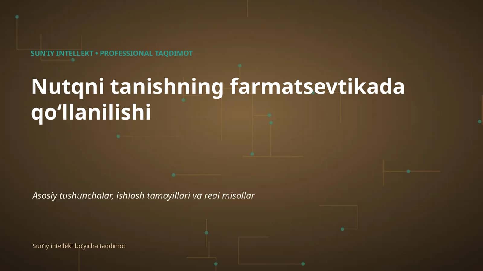 Nutqni tanishning farmatsevtikada qoʻllanilishi 1