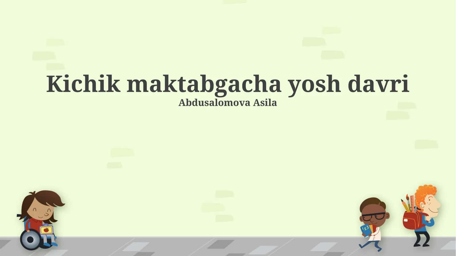 Kichik maktabgacha yosh davri 1
