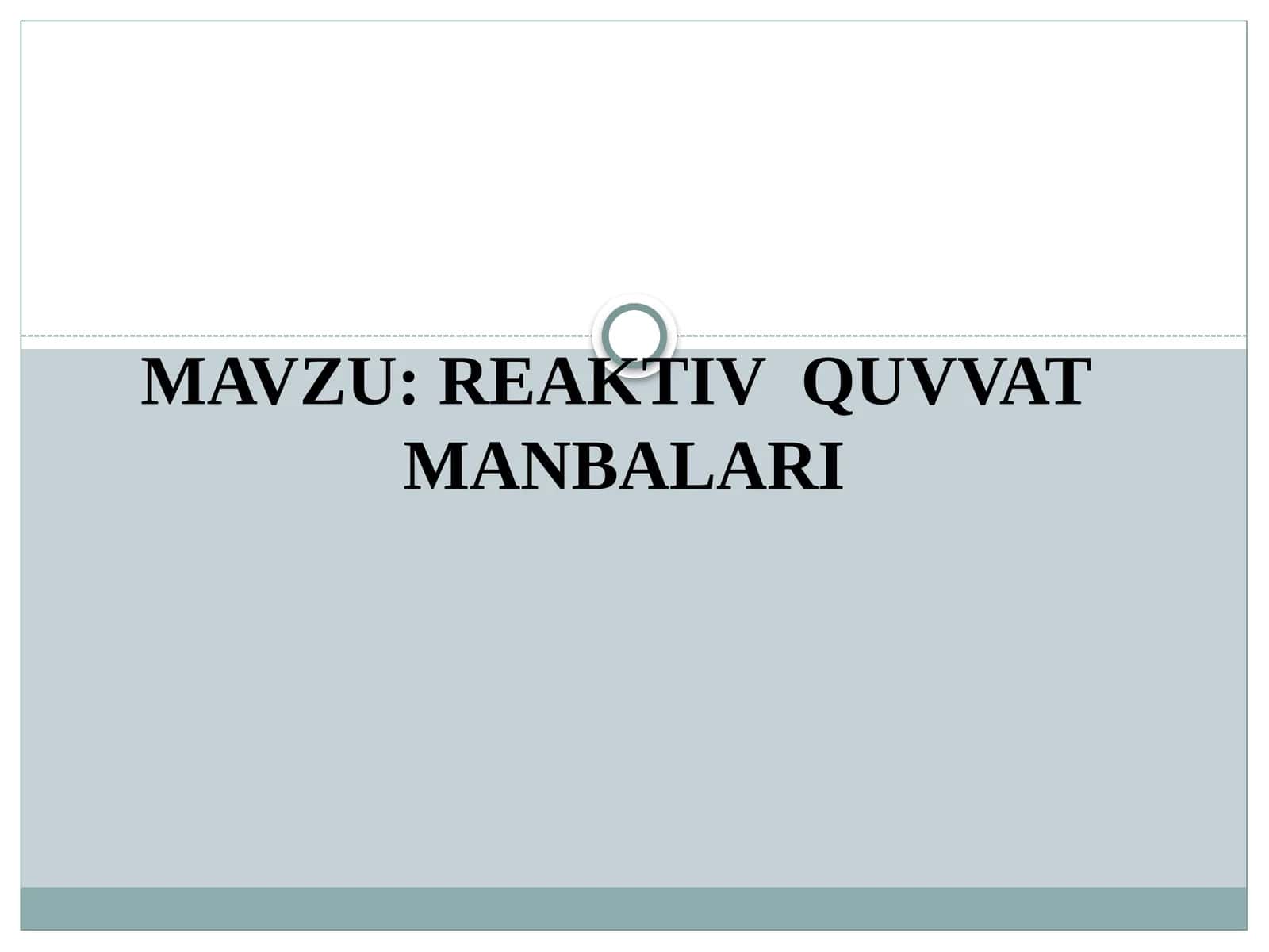 REAKTIV QUVVAT MANBALARI 1
