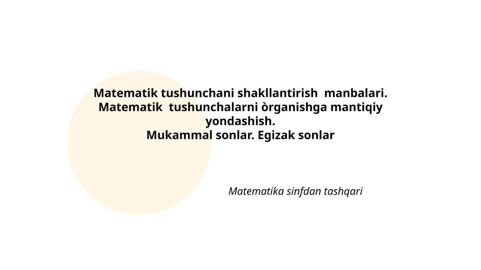 Matematik tushunchani shakllantirish manbalari 1