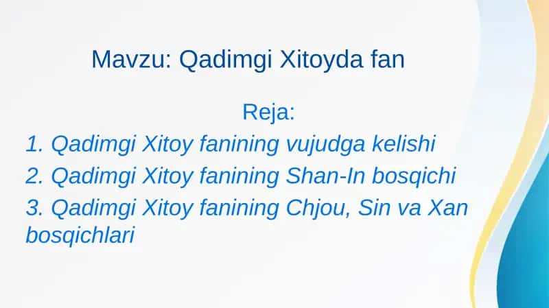 Qadimgi Xitoyfanining Tarixi 1