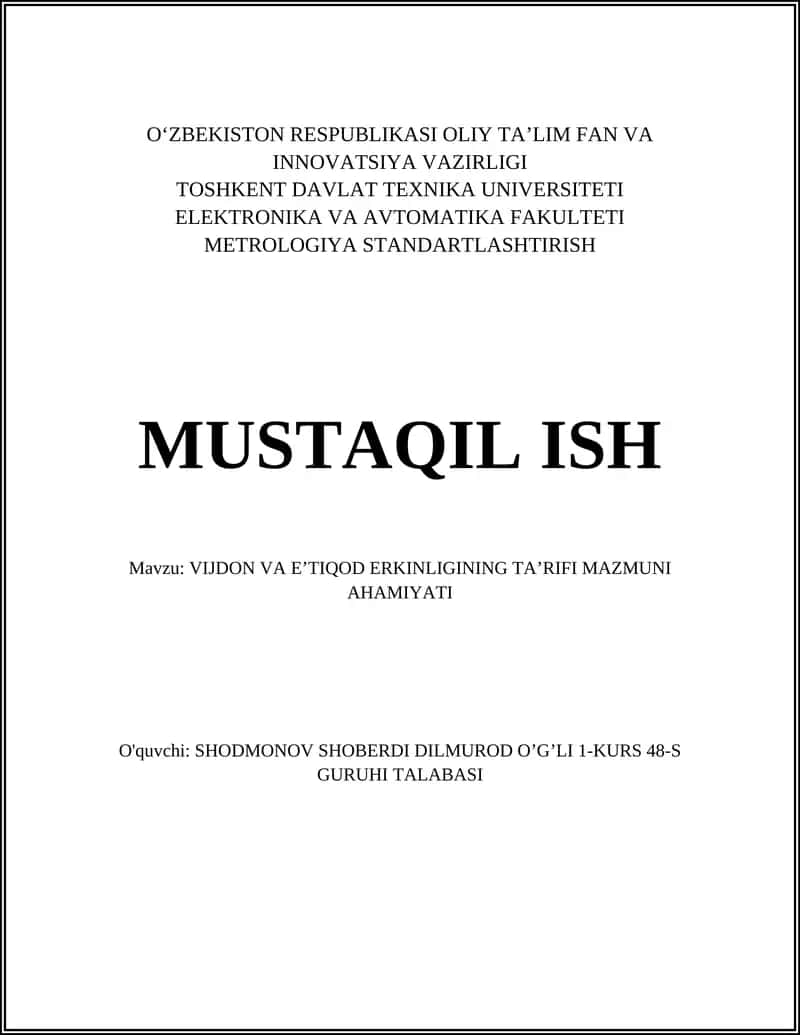 Dunyoqarash erkinligi 1