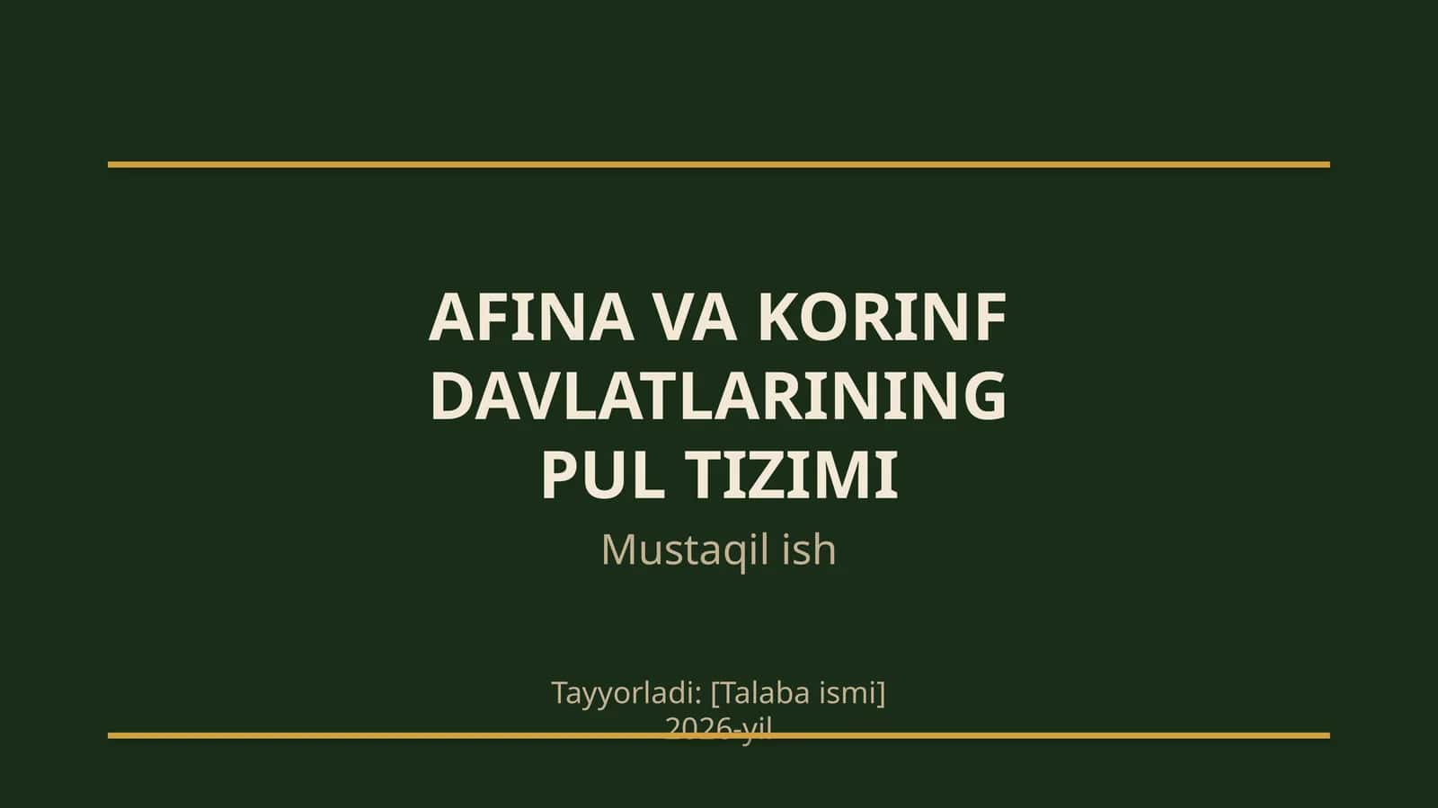 Afina va Korinf davlatlarining pul tizimi 1