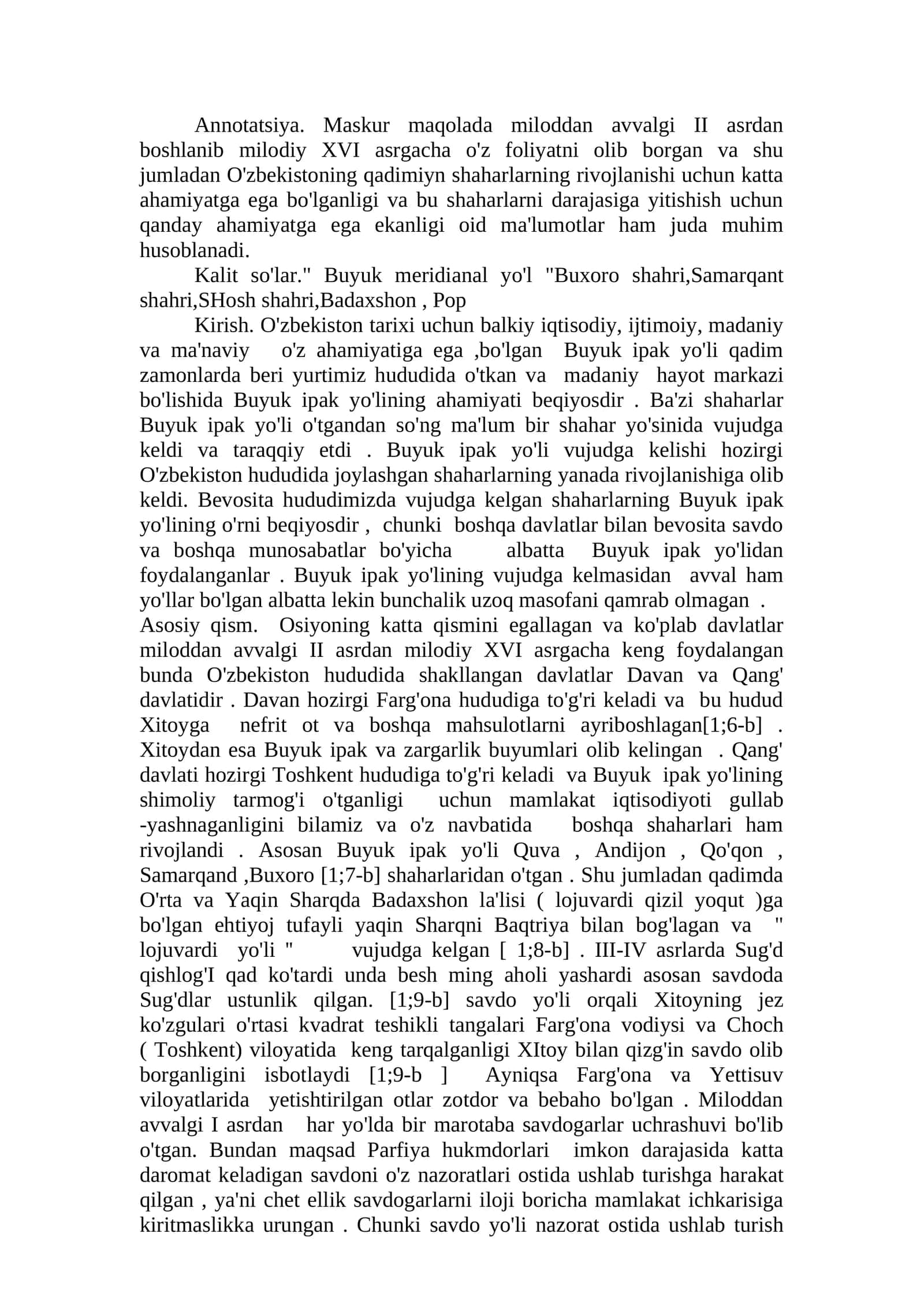 Buyuk ipak yoli va shaharlarning rivojlanishi 1