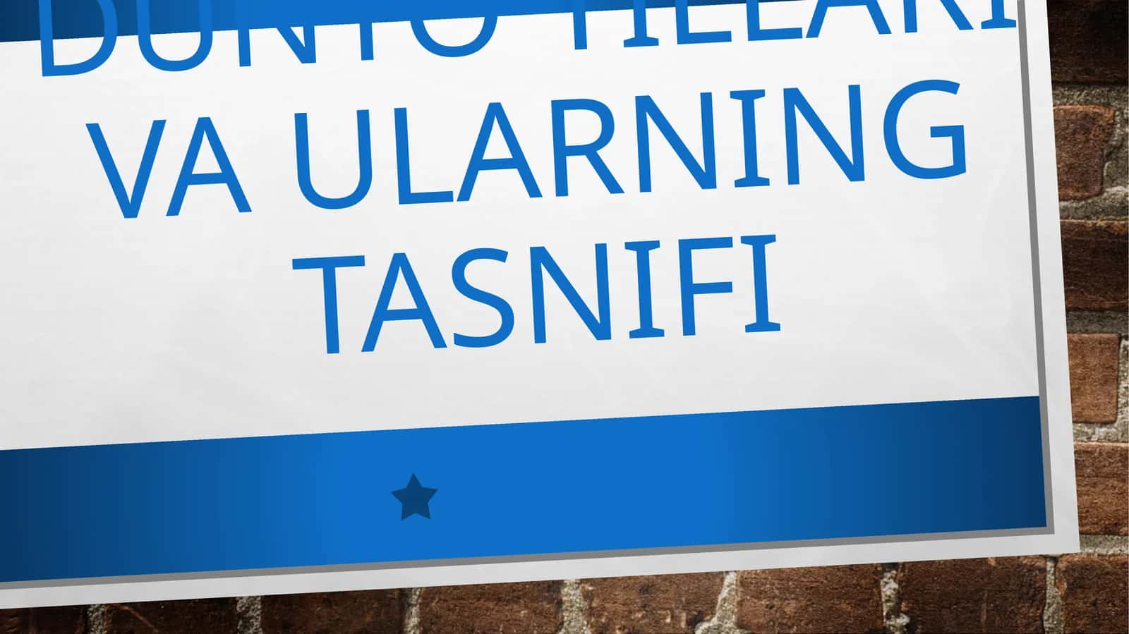 Dunyo tillari va ularning tasnifi 1