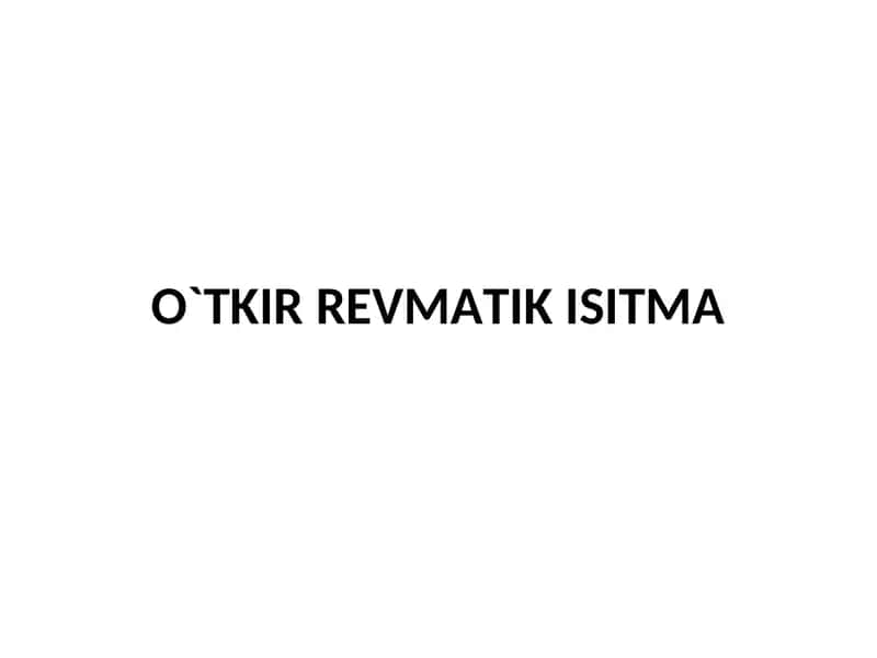 O`TKIR REVMATIK ISITMA 1