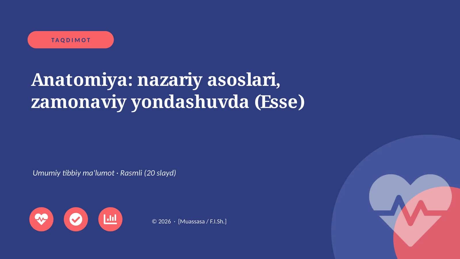 Anatomiya: nazariy asoslari, zamonaviy yondashuvda (Esse) 1
