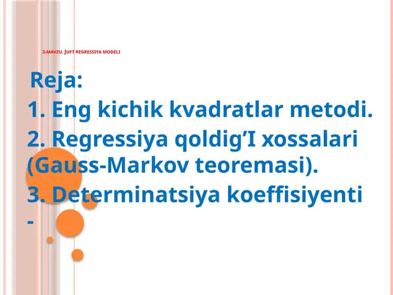 Juft regressiya modeli 1