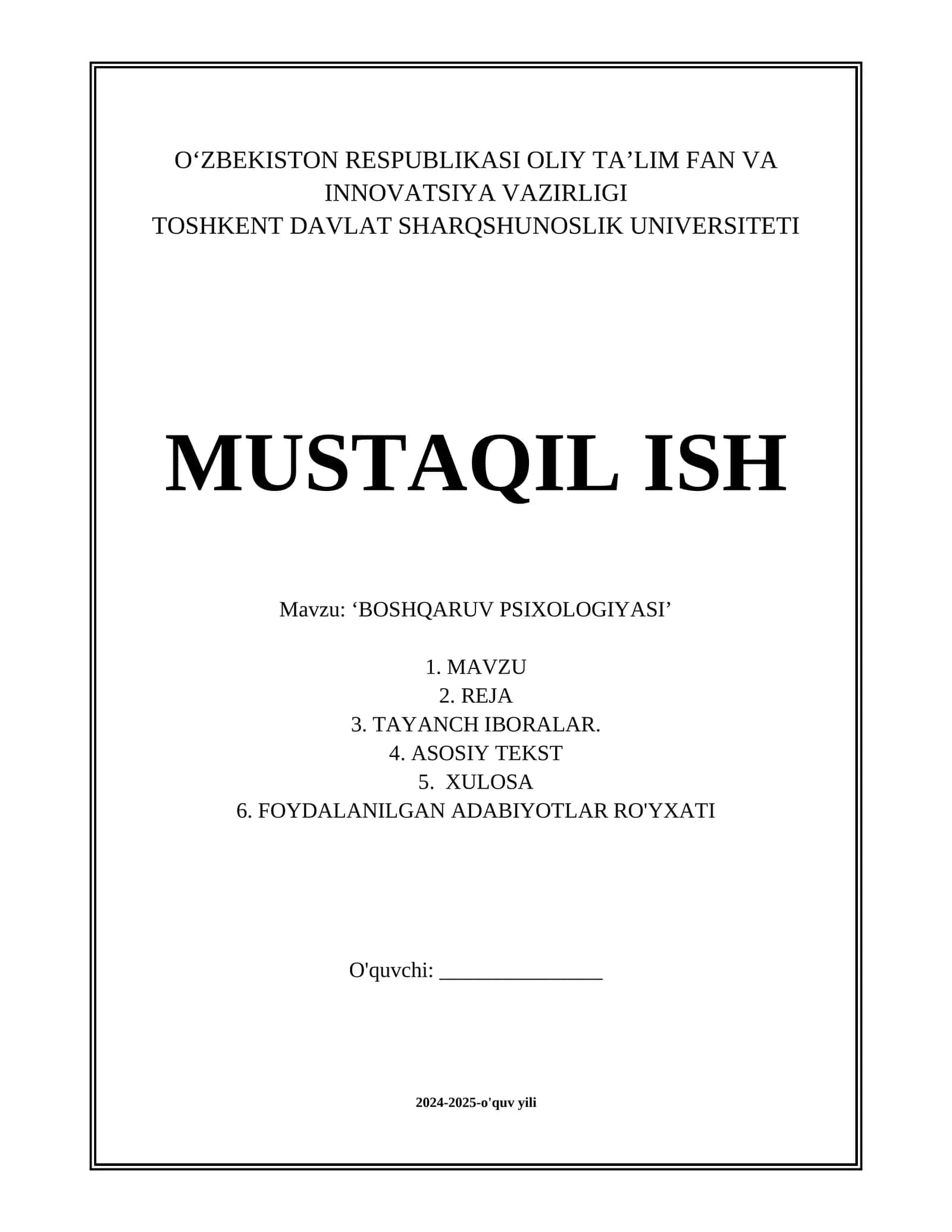 BOSHQARUV PSIXOLOGIYASI 1