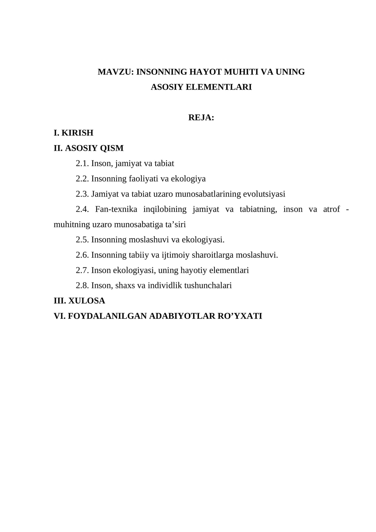 INSОNNING HAYOT MUHITI VA UNING ASОSIY ELЕMЕNTLARI 1