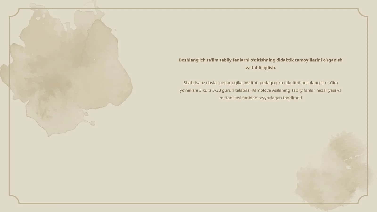 Boshlang‘ich ta’lim tabiiy fanlarni о‘qitishning didaktik tamoyillarini о‘rganish va tahlil qilish 1