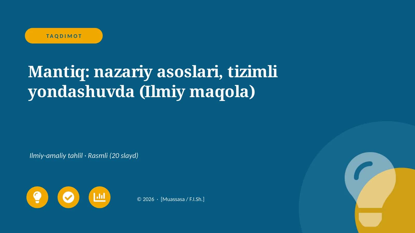 Mantiq: nazariy asoslari, tizimli yondashuvda (Ilmiy maqola) 1