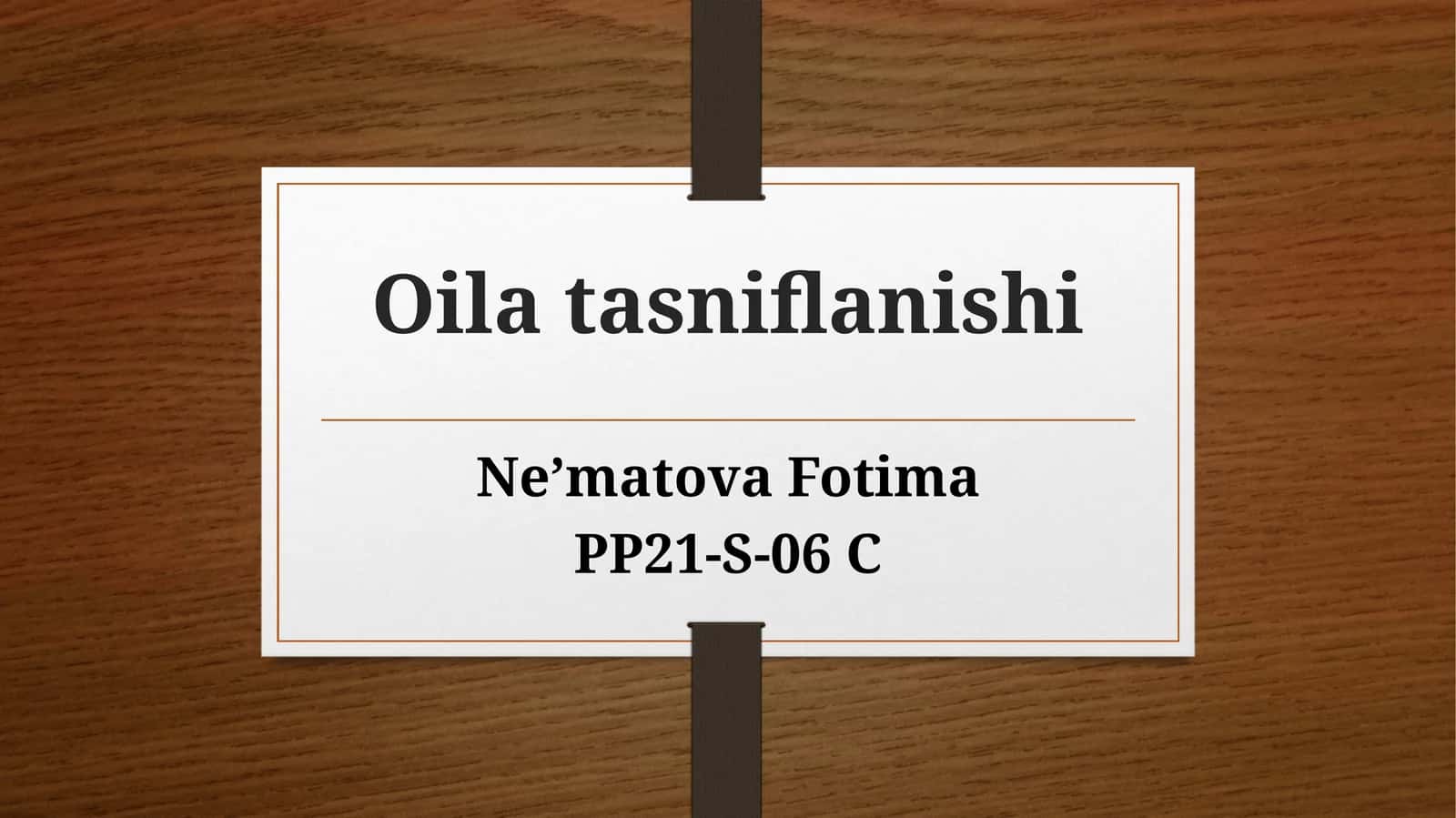 Oilatasniflanishi 1