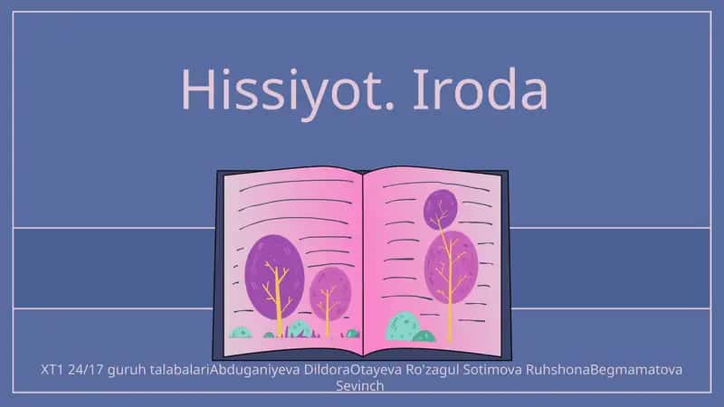 Hissiyot va Iroda 1