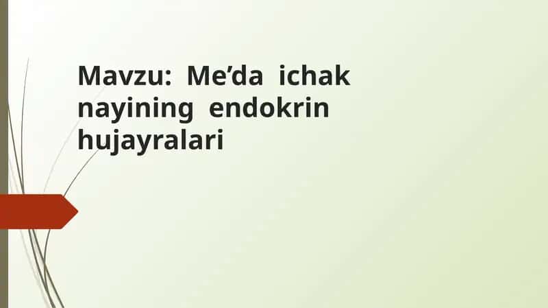 Me’da ichak nayining endokrin hujayralari 1