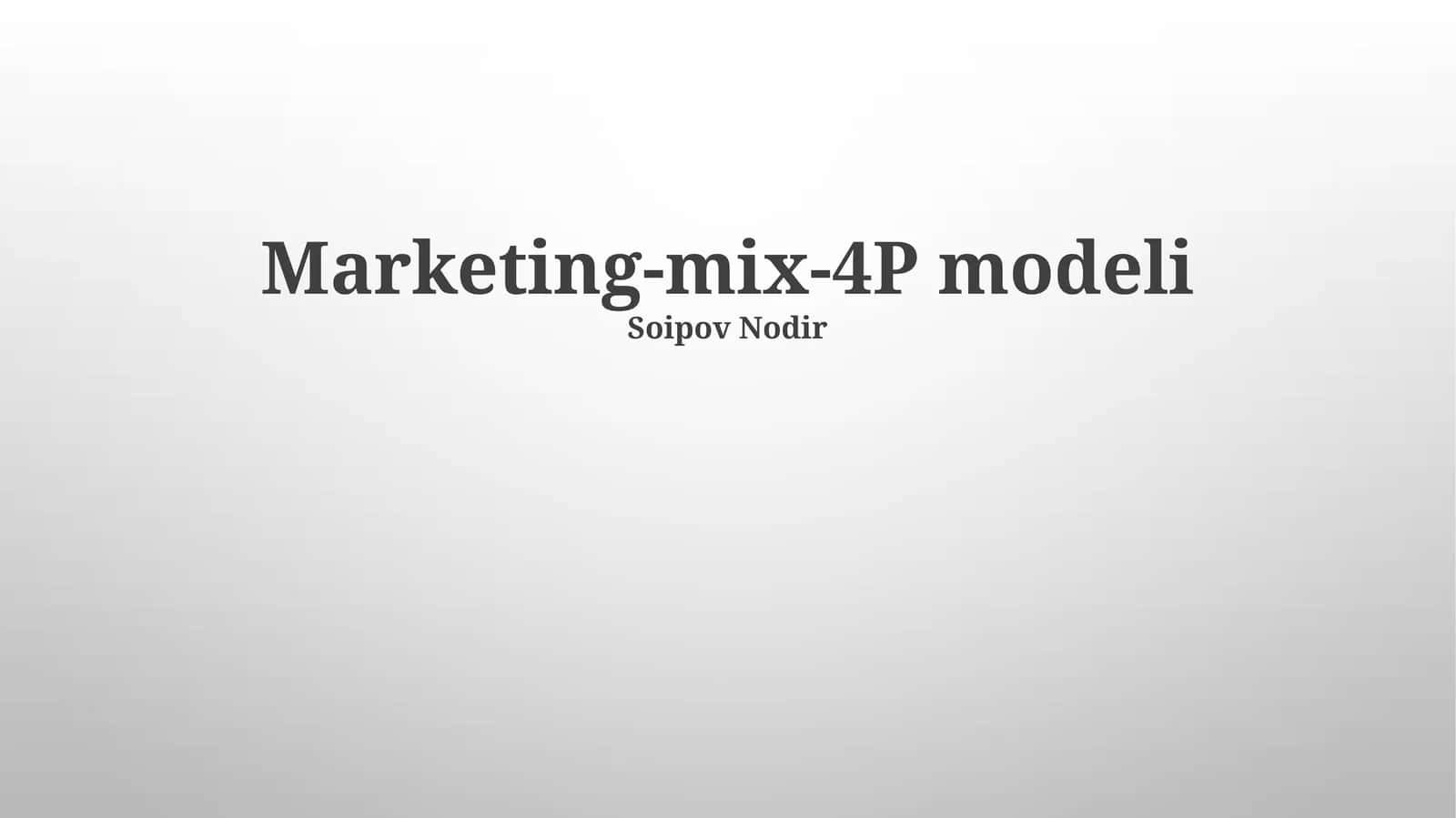 Marketing-mix-4P modeli 1