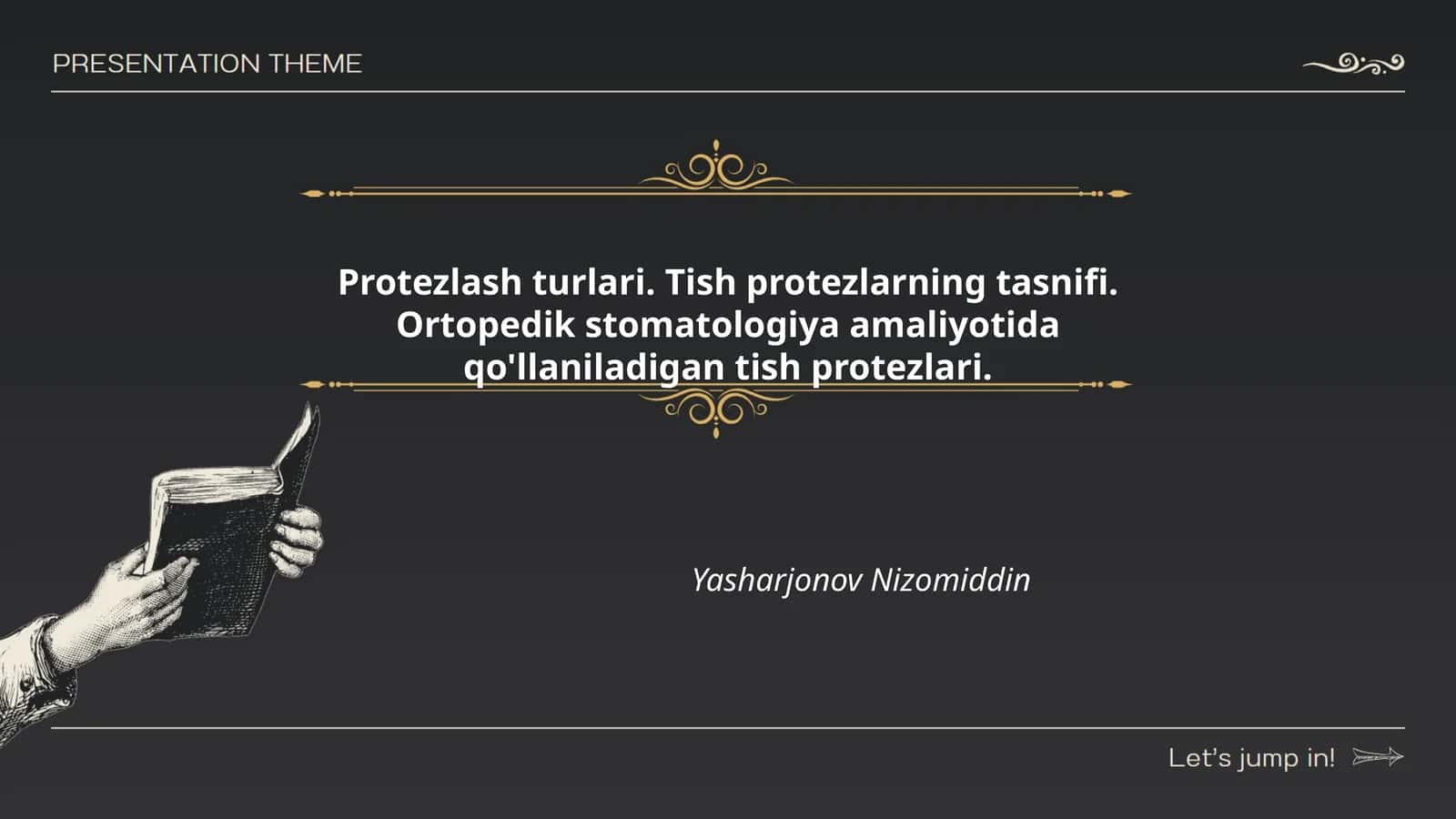 Protezlash turlari. Tish protezlarning tasnifi. Ortopedik stomatologiya amaliyotida qo'llaniladigan tish protezlari 1