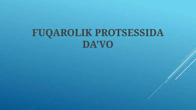 FUQAROLIK PROTSESSIDA DA'VO 1