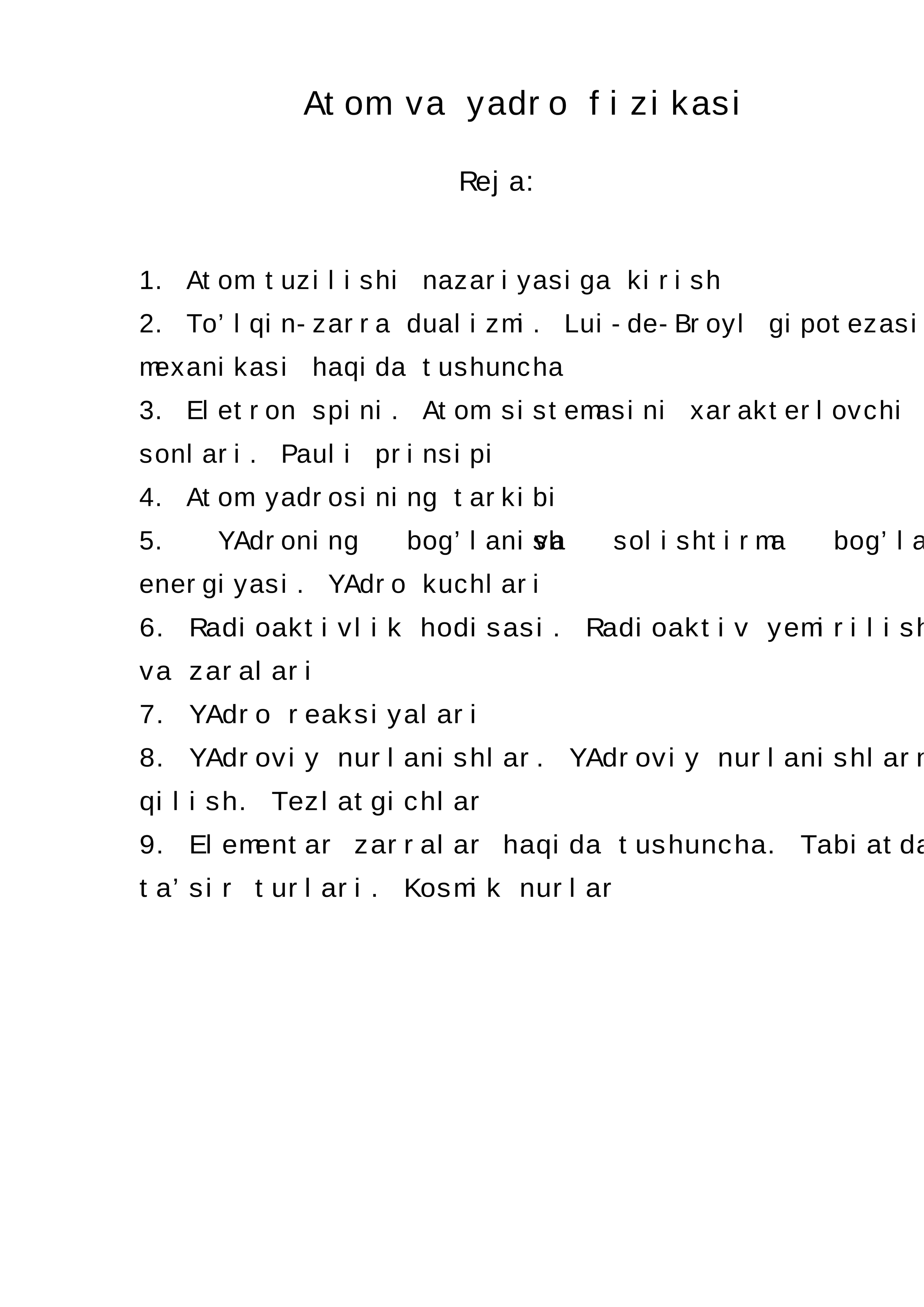 Atom va yadro fizikasi