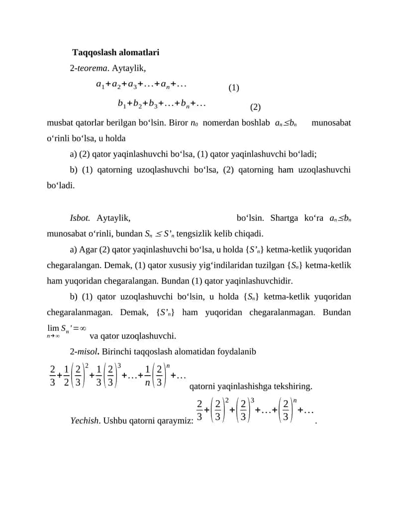 Taqqoslash alomatlari 1